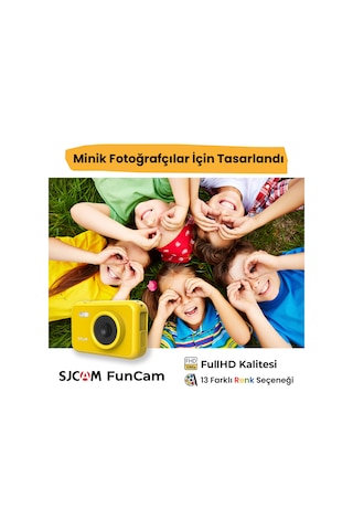 SJCAM FunCam Çocuk Kamerası FullHD 1080p 12MP 2.0” Ekran 650mAh Fotoğraf Makinesi Bulut Desenli Beyaz