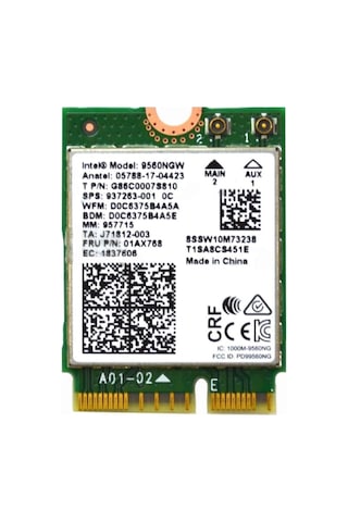 Intel 9560ngw M.2 Wi Fi & Bluetooth Modülü 1.73 Gbps, Dual Band, Bluetooth 5