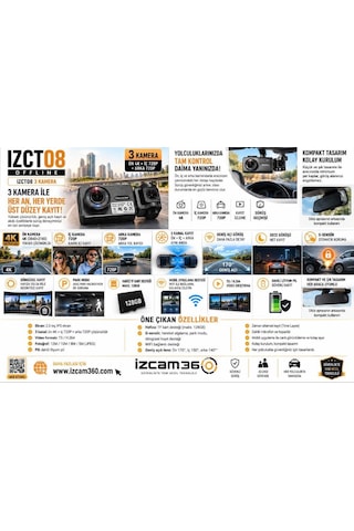 Izct08 Araç İçi Kamera