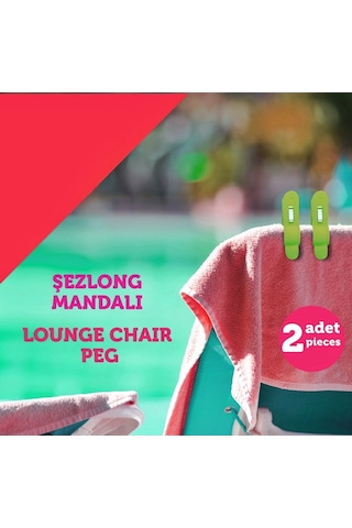 Boldy Renkli Plaj Mandalı-Şezlong Mandalı-Havlu Mandalı (2 Adet) (403803595) Beyaz Çok Renkli