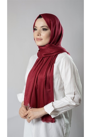 Bordo İnce Çizgili Şal Viskon Kumaş Bursa Dolama 202111 16 Bordo
