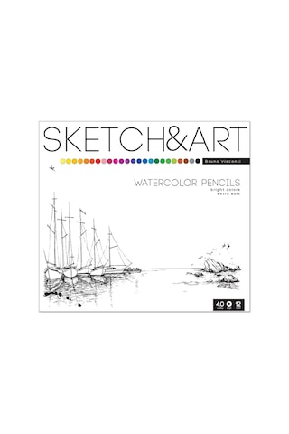 Sketch&Art Profesyonel Aquarel Kuru Boya Kalemi 24 Renk.Metal Kut