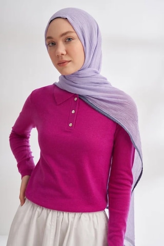 Armanda Müslin Biyeli Şal -90 X 200- 3352-02 - 90 X 200 / Açık Leylak -207 Açık Leylak -207