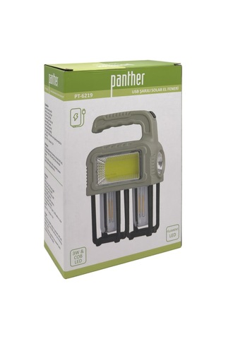 Panther Pt-6219 Usb Şarjlı Solar El Feneri Beyaz