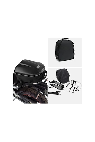 La-114 Hardshell Genişletilebilir Motosiklet Arka Ve Sırt Çantası Siyah