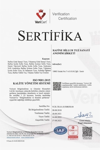 Kabinet Yumşatma Sistemi Billur Tablet Tuzu 25 Kg