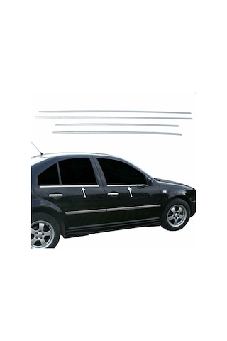 Volkswagen Bora Krom Cam Çıtası 1998-2004 4Prç Paslanmaz Çelik N11.143