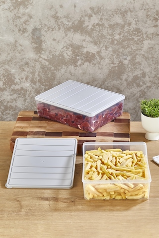 Selka Nora 2 Adet 4 Lt. Saklama Kabı Ekru