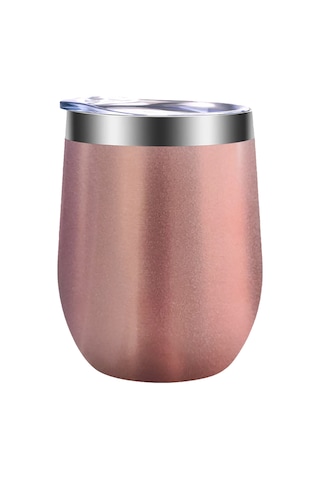 Youtek Pembe Altın 355ml Çift Katlı Vakumlu Paslanmaz Çelik Termos Bardak, 6-8 Saat Isı/sıcaklık Saklama, Damlacık Sağlama, Sızdırmaz Kapağı İle Seyahat Ve Ev Kullanıma Uygun Diğer