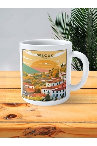 Selçuk Baskılı Kupa Bardak Kişiye Özel Desen Çok Renkli