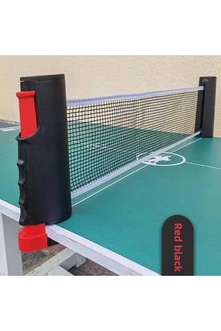 Reedark Halka İhracat Kalitesi Çift Taraflı Genişletilebilir Ping-pong Ağı: Ev Ve Dışarı Kullanıma Uygun, Dayanıklı Pe Ve Abs Malzeme Kırmızı-siyah Çok Renkli