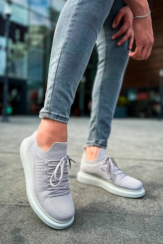 Roof Atelier Erkek Gri Triko Bağcıklı Spor Ayakkabı 307 - Rt Tricot Grı