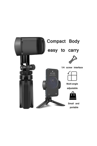 Tongxida Mini Taşınabilir Tripod, Masaüstü, İphone/samsung Uyumlu, Çok Açılı Black -