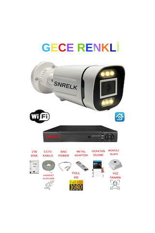 Snrelk Hama 1tb Dış Mekan Gece Renkli Yüz Tanımalı Güvenlik Kamerası
