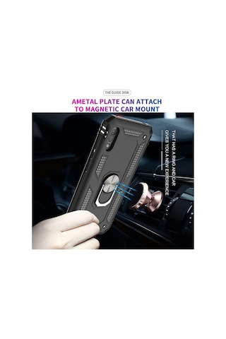 Huawei Y6 2019 Yüzüklü Standli Vega Kilif Ekran Koruyucu 510330808