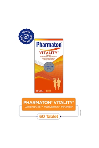 Pharmaton Vitality Ginseng G115 Multivitamin ve Mineraller 60 Tablet