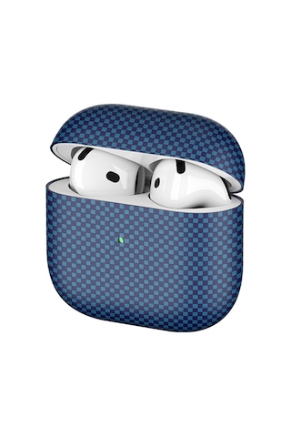 Apple AirPods Uyumlu 4 Zore Airbag 43 600d Karbon Fiber Kulaklık Kılıfı Lacivert