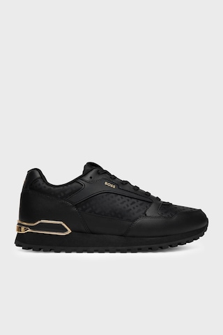 Boss Logolu Deri Sneaker Ayakkabı Erkek Ayakkabı 50568574 007 Siyah
