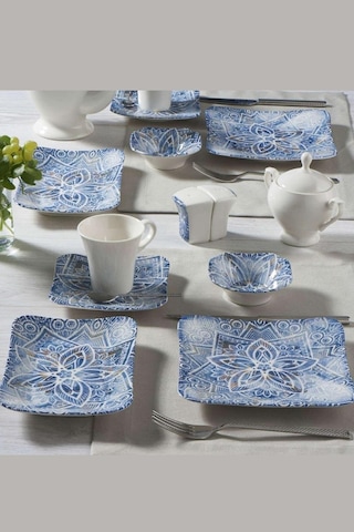 Güral Porselen Sipinoza 36 Parça Kahvaltı Seti 1006 Gbsspn36khr1006 - Mavi