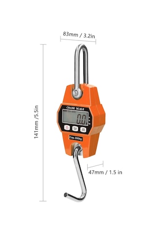 Geeksen 300kg Kapasiteli Mini Endüstriyel Askı Terazi - Lcd Dijital Gösterge, Alüminyum Kasa, Taşınabilir Ve Hassas Ölçüm Turuncu