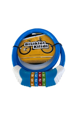 Bisiklet Kilidi Şifreli Kilit 12x80 CM Şifresi Değiştirilebilir Mavi