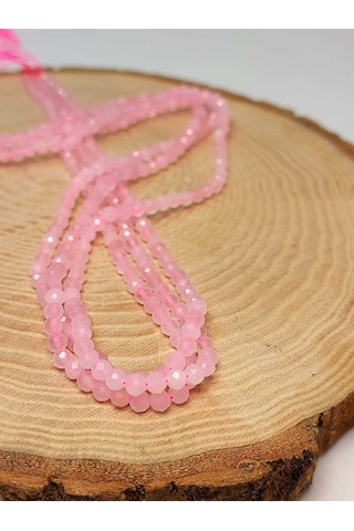 Yasam Tohumu Pembe Kuvars Taşı Dizi 3 MM 41245 Çok Renkli