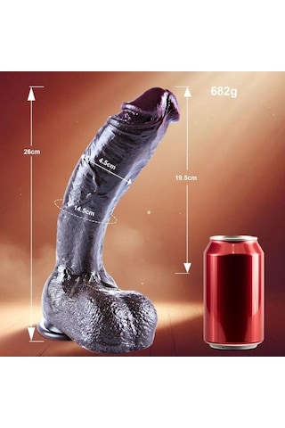 River World Silikon Realistk Vakumlu Esnek Kalın Dildo 26 Cm Xxl