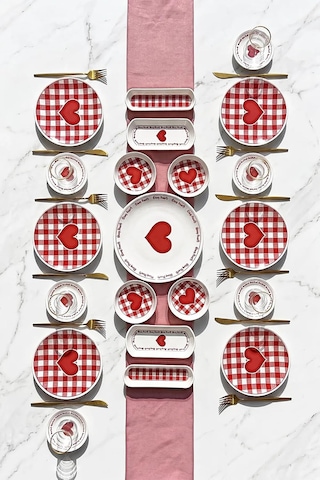 Pink Heart 21 Parça 6 Kişilik Kahvaltı Takımı Diğer