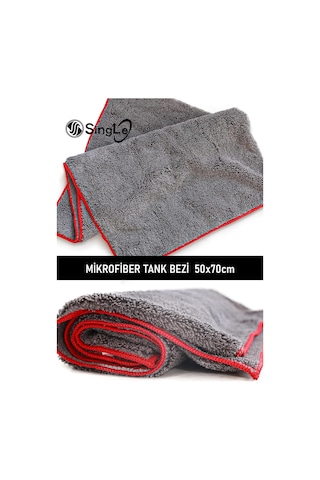 Mikrofiber Kırmızı Biyeli Oto Yıkama ,kurulama ,araba Tank Temizlik Bezi 50x70 Cm