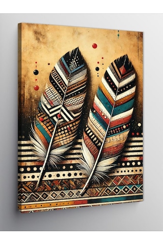 Kanvas Tablo Kabile Desenli Tüyler 100cmx140cm