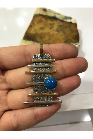 Turkuaz Taşlı Gümüş 925 Ayar Doğal Taş Kolye