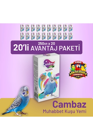 Cambaz Muhabbet Kuşu Yemi 250 G - 20 Adet 250 G