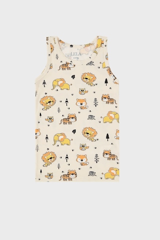 Lela Desenli Streç Pamuklu Bisiklet Yaka Atlet Boxer 2'Li Iç Giyim Erkek Çocuk Takım 6651010 Bej