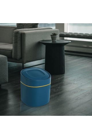 Suntek Magideal Mini Masaüstü Çöp Kutusu Sepeti Kovası Ev Mavi