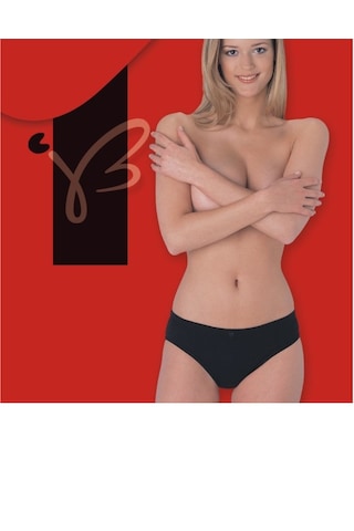 Siyah Ribana Slip %100 Pamuklu Slip 3'lü Paket 232-3s Siyah