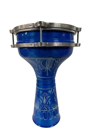 Vatan Darbuka 5 Numara Mavi Erzincan İşleme Desenli