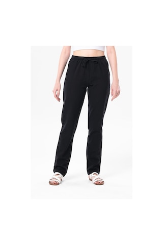 Eliş Şile Bezi Şile Bezi Çift Cepli Unisex Yazlık Pantolon Siyah Syh-siyah Siyah