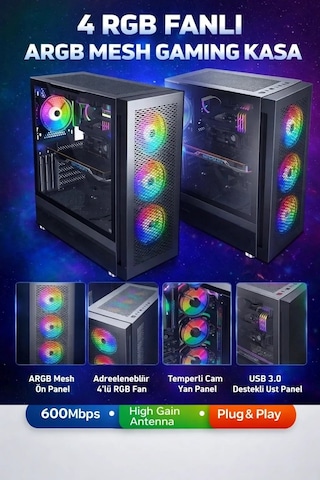 J-Tech Riva i5-3470 8 GB 128 GB SSD Free Dos Masaüstü Bilgisayar