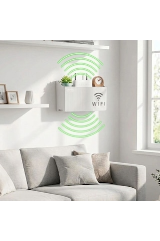 Buffer Duvar Tipi Wi-fi Modem Saklama Kutusu Beyaz Kablo Düzenleyici Router Raf Organizer