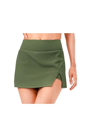 Wezone Yüksek Bel Tenis Etekleri: İç Şortlu Ve Cep Detaylı Yoga, Golf Ve Spor Etekleri Yeşil