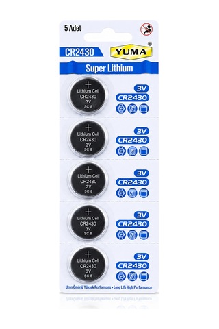 Cr2430 Süper Lityum 3v 5 Li Kart Düğme Pil