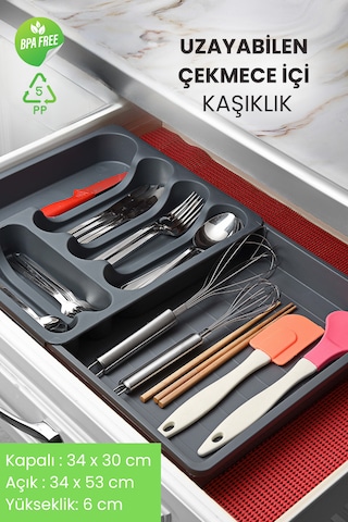 Grimor Life Uzayabilen Ayarlanabilir Pratik Çekmece İçi Kayar Kaşıklık