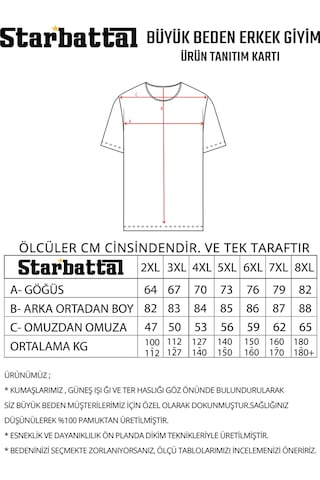 Starbattal Erkek Büyük Beden Sıfır Yaka Tişört Happy 26149 Lacıvert-3923 Lacivert