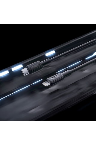 Juo JCBS272-B 27w Usb Type-c To Lightning Apple Uyumlu iPhone - iPak Silikon Hızlı Şarj Ve Data Kablosu Siyah 2 Metre