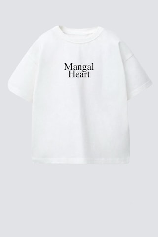 Monila Unisex Çocuk Pamuklu Bisiklet Yaka Baskılı T-shirt Beyaz/siyah