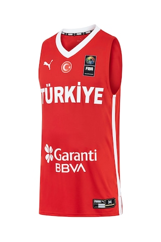 Puma Türkiye Erkek V-yaka Basketbol Forması 606606 02 Kırmızı