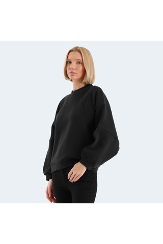 Slazenger VIA Kadın Oversıze Siyah Sweatshirt