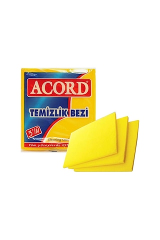 Acord Temizlik Bezi 3 Adet Sarı