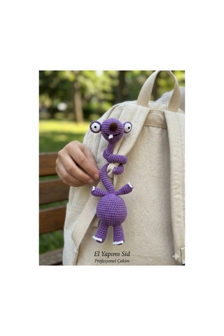 Exe Pazar El Örgüsü Çanta Ve Dolap Süsü Sıd Dekoratif Amigurumi Obje 35cm Ve Tealight Set