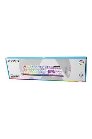 Beyaz Gökkuşağı Işıklı Usb Kablolu Oyuncu Klavye - Mouse Set 5705